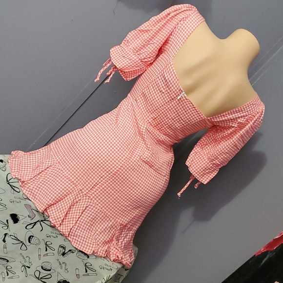 Gorgeous Gingham Pink White Dress - Picture 5 of 8